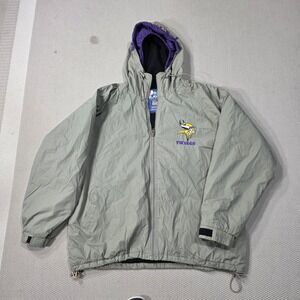 Pro Player Minnesota‎ Vikings NFL Football Windbreaker Jacket Men's XGD XL Gray